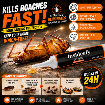 Insideefy®💥2026 Upgraded Formula] Professional Cockroach Gel Bait – Eliminates Entire Nest