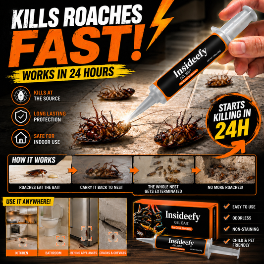 Insideefy®💥2026 Upgraded Formula] Professional Cockroach Gel Bait – Eliminates Entire Nest