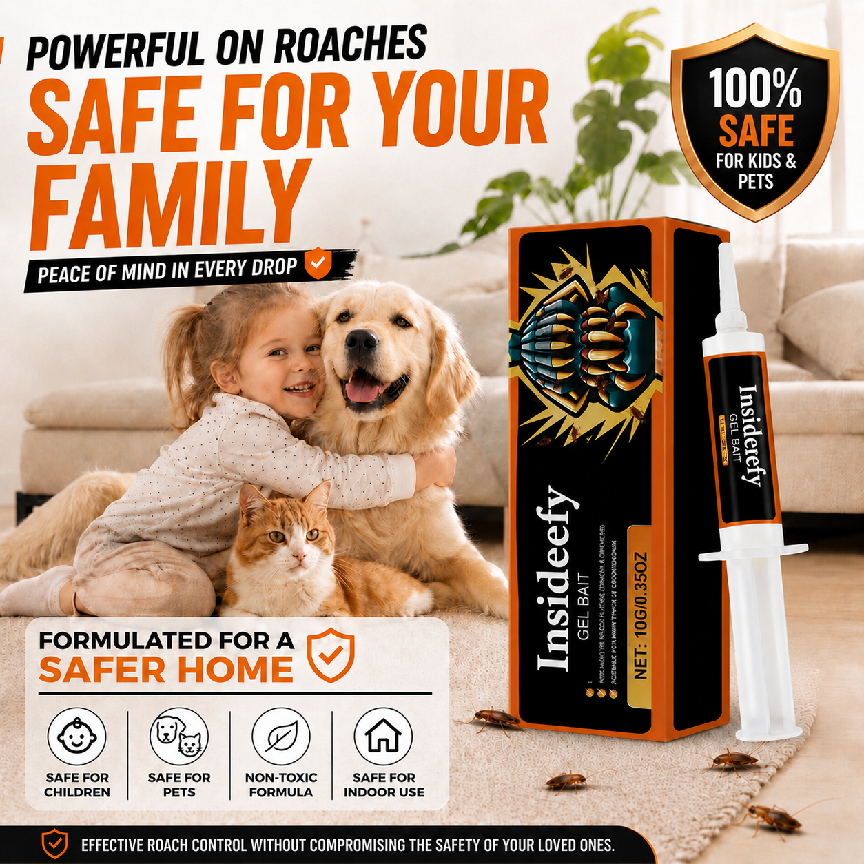 Insideefy®💥2026 Upgraded Formula] Professional Cockroach Gel Bait – Eliminates Entire Nest