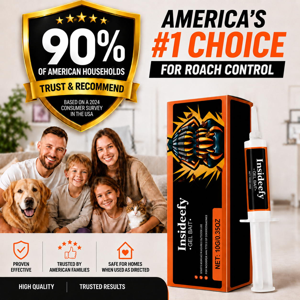 Insideefy®💥2026 Upgraded Formula] Professional Cockroach Gel Bait – Eliminates Entire Nest