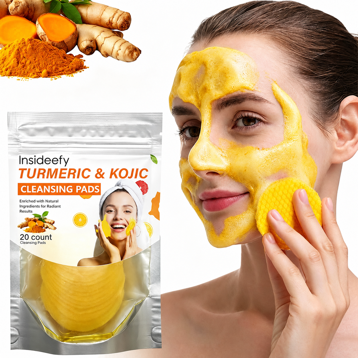 Insideefy® Turmeric Kojic Acid Cleansing Pads