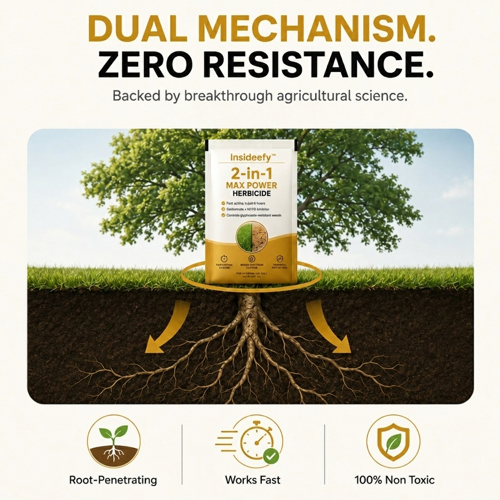 🌿 6-Hour Total Kill, Zero Glyphosate | Insideefy™ 2-in-1 Max Power Herbicide