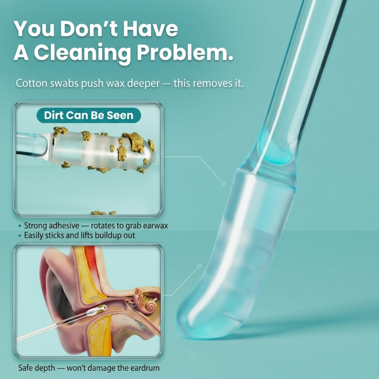 Adhesive Ear Cleaner – Powerful Cleaning, Gentle on Ears
